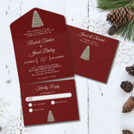 Árvore de Natal Elegante Vermelho Escuro Natal Cas
