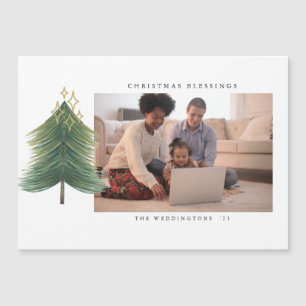 Árvore de Natal em Aquarela Minimalista Moderna Fo