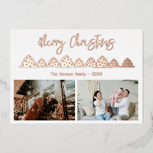 Árvore de Natal Família Script 2 Foto Rosa Dourado