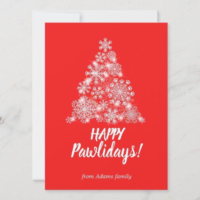 Árvore de Natal feita com flocos de neve impressos (Frente)