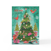 Árvore de Natal Feminina de Férias | Cartões de Bo