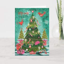 Árvore de Natal Feminina de Férias | Cartões de Bo