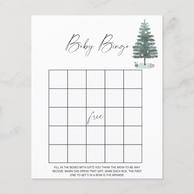 Árvore de Natal - jogo do bingo do bebê (Frente)