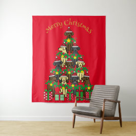 Árvore de Natal Labradores Red Tapeçaria