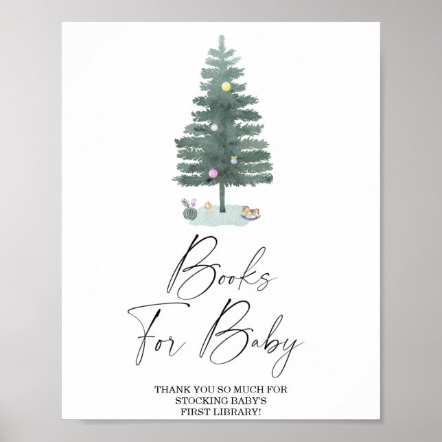 Árvore de Natal - livros para poster bebê (Frente)