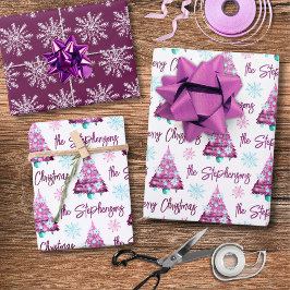 Árvore de Natal Merry Mauve Purple Personalizada