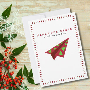 Árvore de Natal minimalista de avião de papel pers