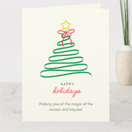 Árvore de Natal Minimalista Feliz Natal Cartão Dob