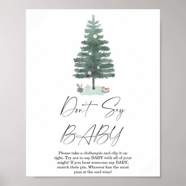 Árvore de Natal - Não diga Poster de bebê (Frente)