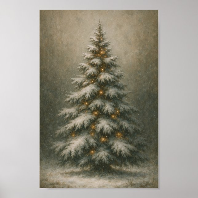 Árvore de Natal Nevada | Poster de Decoração de In (Frente)