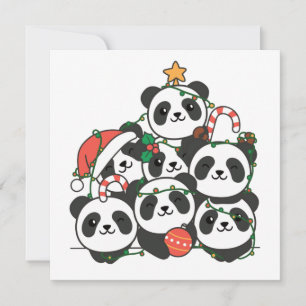 Árvore de Natal Panda Convite de Natal de Animal E
