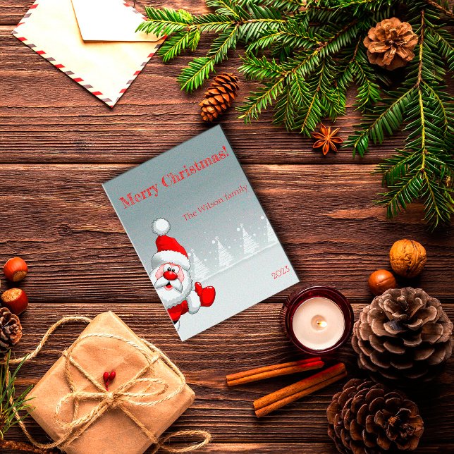 Árvore de Natal Papai Noel neve  Cartão postal (Criador carregado)