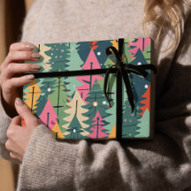 Árvore de Natal Papel de embrulho de padrão modern