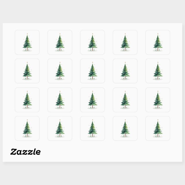 Árvore de Natal Pinheiro Minimalista Adesivos – Fé (Folha)