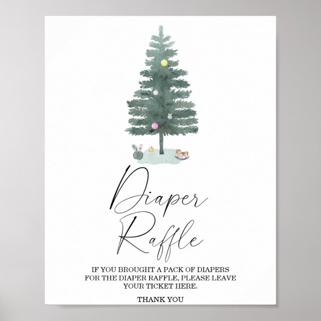 Árvore de Natal - poster de rifa fralda (Frente)