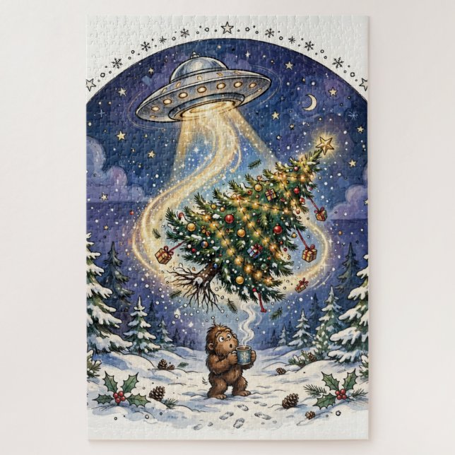 Árvore de Natal Quebra-Cabeça de Abdução Alienígen (Vertical)