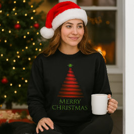 Árvore de Natal Vermelha em Suéter Preto