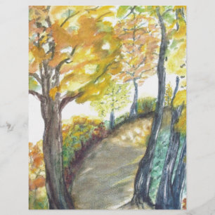 Árvore de outono deixa destino de pintura artístic