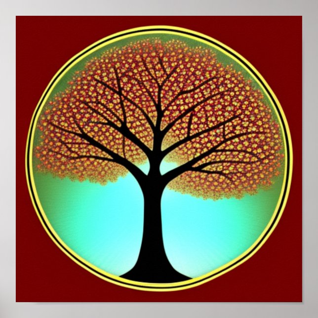 Árvore de outono do Poster (Frente)