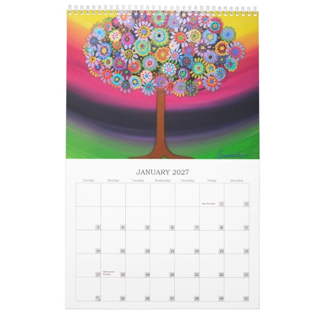 ÁRVORE DE PRISARTS DO CALENDÁRIO 2012 DAS PINTURAS (Jan 2027)