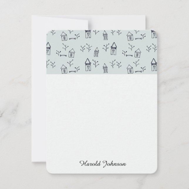 árvore de rabisco e casas (Frente)