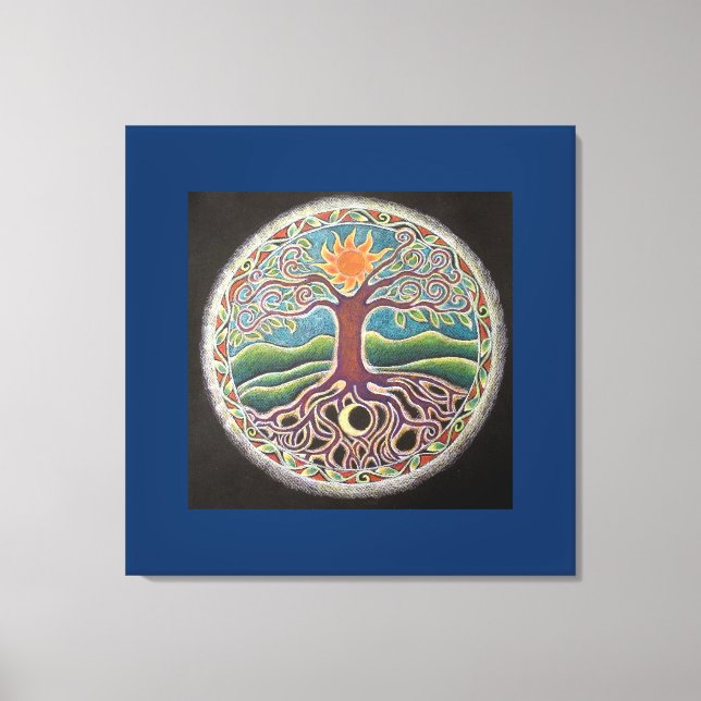 Árvore de solstício de verão em mandala Canvas Pri (Frente)