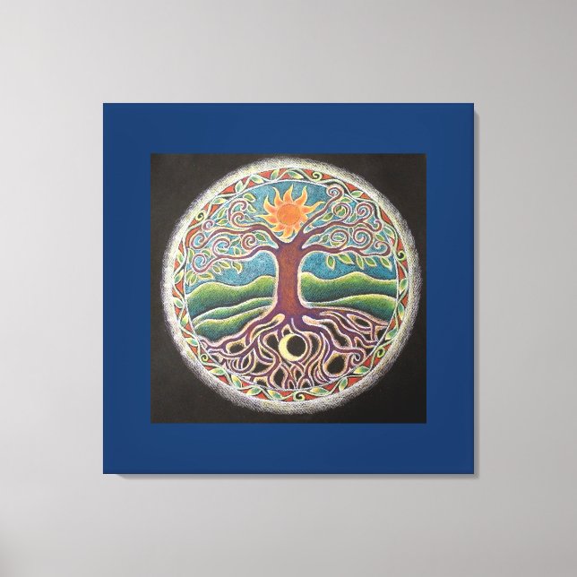 Árvore de solstício de verão em mandala Canvas Pri (Frente)