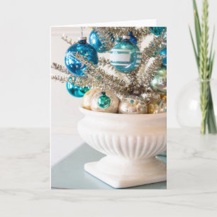 Árvore de Tinsel com Cartão de Natal de Ornament