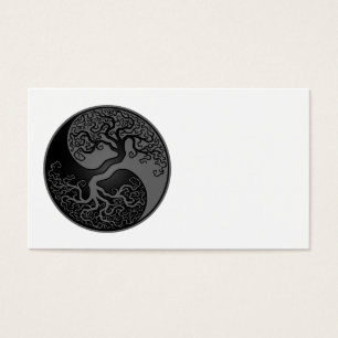 Árvore de vida cinzenta e preta Yin Yang