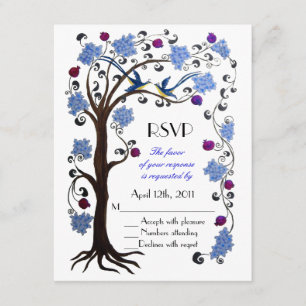 Árvore de vida RSVP azul/branco