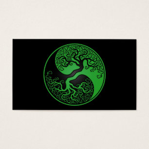 Árvore de vida verde e preta Yin Yang