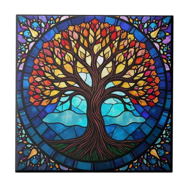 Árvore de Vidro Armazenada de Azulejo Cerâmico (Frente)