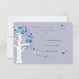 Árvore do Amor Corações RSVP Casamento de Inverno
