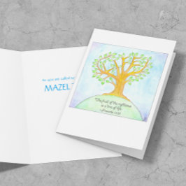 Árvore do cartão de Mitzvah do bastão/bar da vida