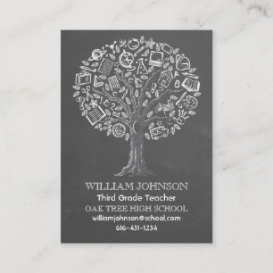 Árvore do cartão de visita do professor do