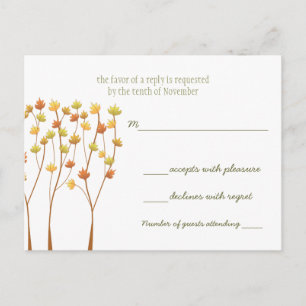 Árvore do galho da queda - cartão da resposta