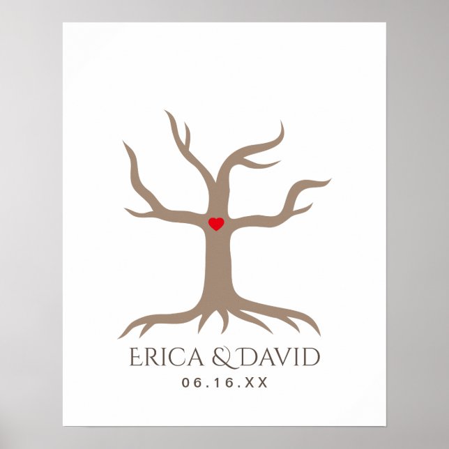 Árvore do Livro de Convidados de Impressão Digital (Frente)