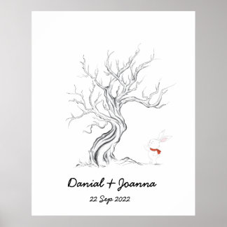 Árvore do livro de visitas impressão digital árvor