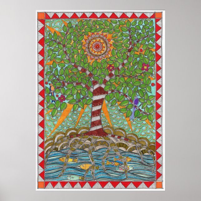 Árvore do rio inspiracional poster (Frente)