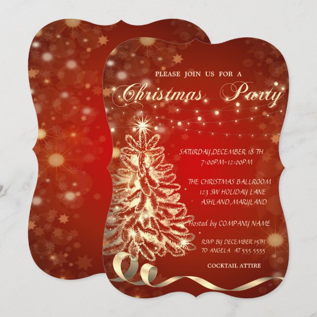 Árvore Dourada de Natal, Convite de festas Corpora (Frente/Verso)
