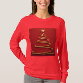 Árvore Dourada de Natal de Camisa de Natal de Nata