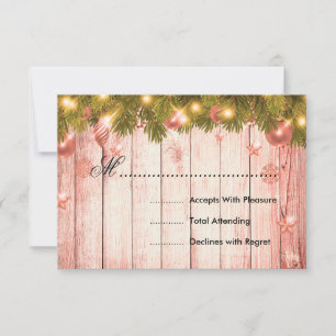 Árvore e Faixa RSVP de Casamento de Natal Dourado 