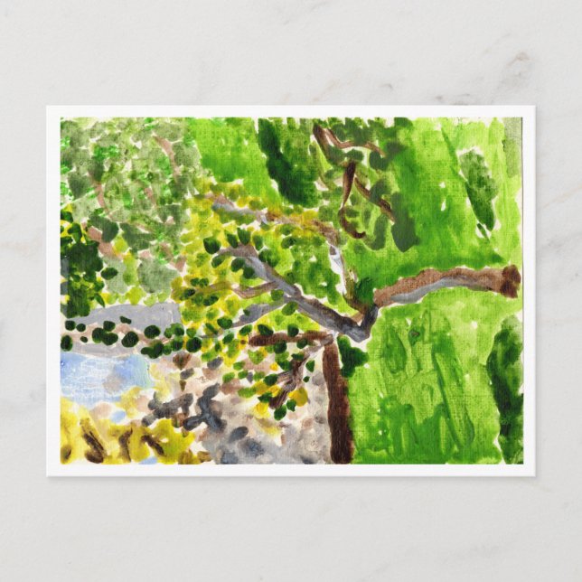 Árvore em cartão postal de primavera (Frente)