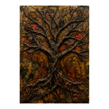 Árvore Escura da Vida Relevo Pintura Poster | Bron