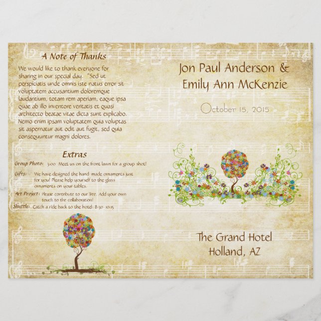 Árvore foliar de papelada florestal entalada (Frente)