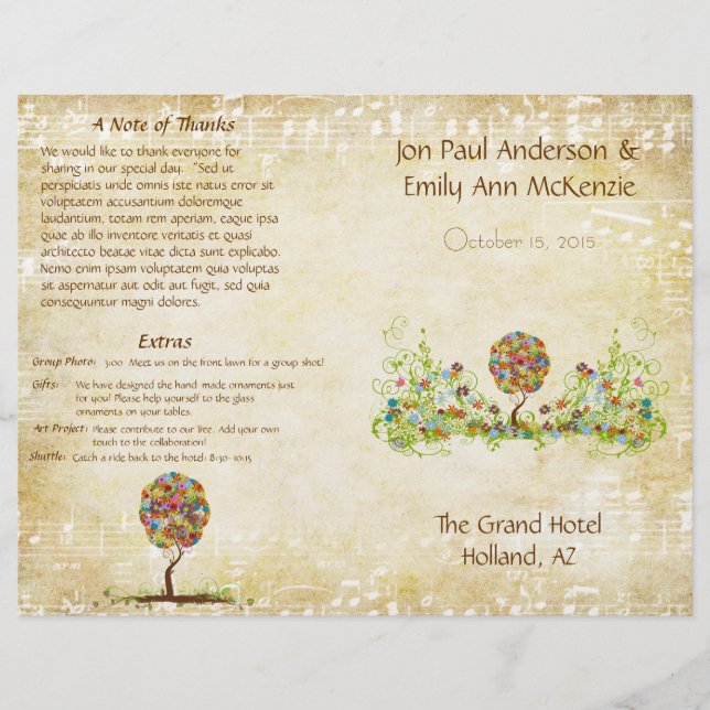 Árvore foliar de papelada florestal entalada (Frente)
