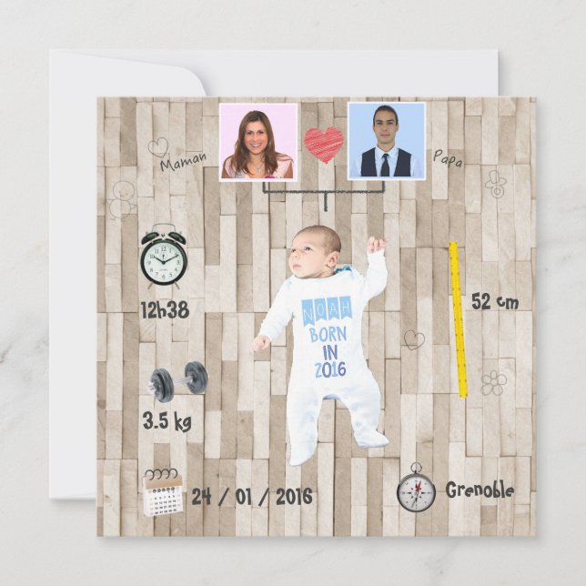 Árvore genealógica ⎮ Convite de nascimento (Frente)