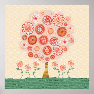 Árvore Laranja Blossom Mistura Poster Impressão