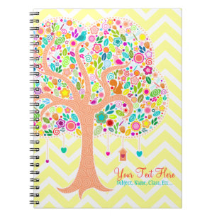 Árvore lunática - caderno espiral feito sob