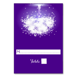 Árvore, luz cintilante, cartão de casamento roxo